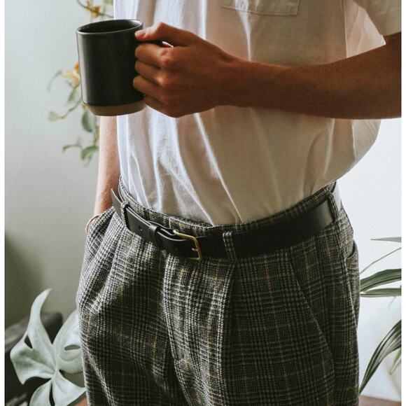 Tanner goods USA men's black leather Daily Belt - Picture 3 of 10